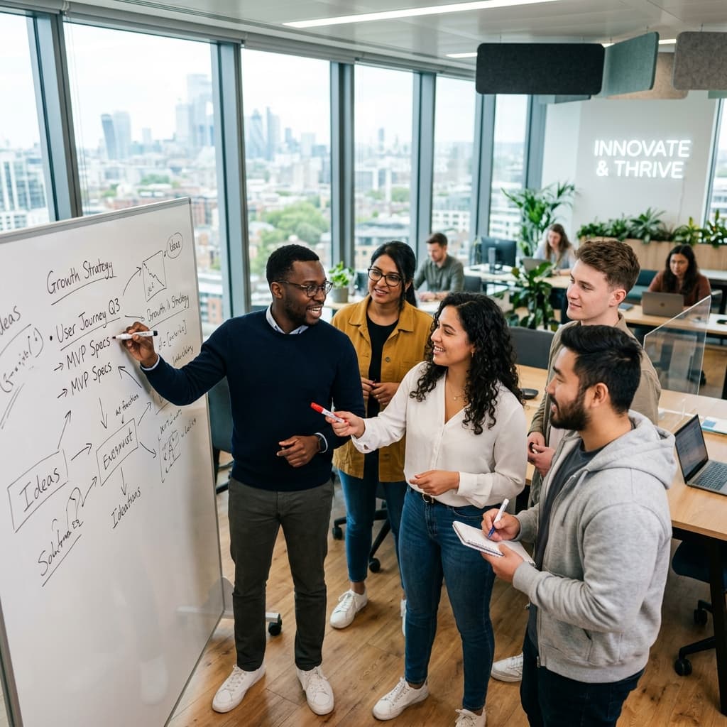 Startup team discussion